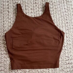 Lululemon Align Ribbed High Neck Tank Nulu Size 10 Roasted Brown